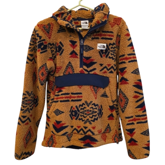 The North Face Men's Campshire Pullover Hoodie Cedar Brown California Geo Print
